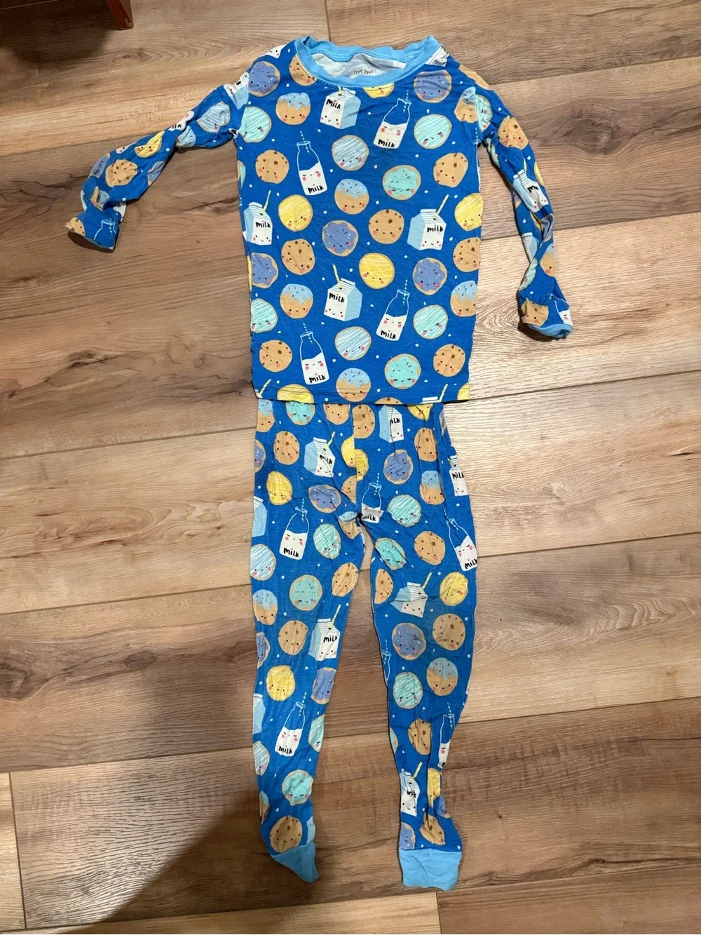 Little Sleepies Blue Cookie & Milk Pajama Set
